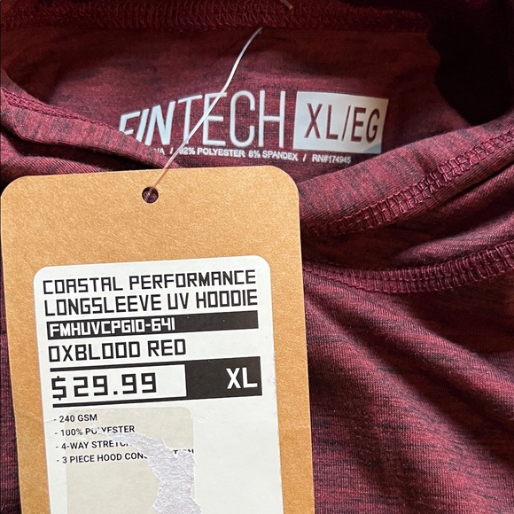 Men's Fintech Long Sleeve Maroon Shirt (Men's XL) - Picture 2 of 5